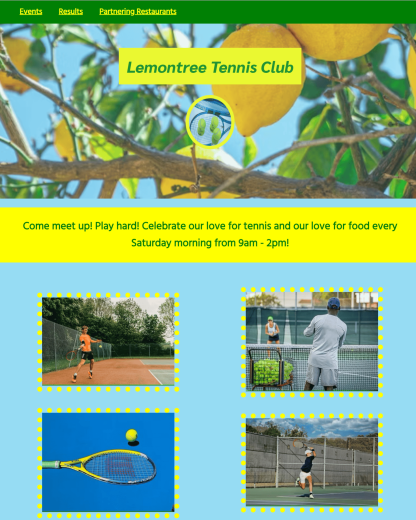 Tennis Club Website